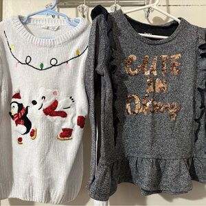 DKNY Girls Christmas Sweater Set